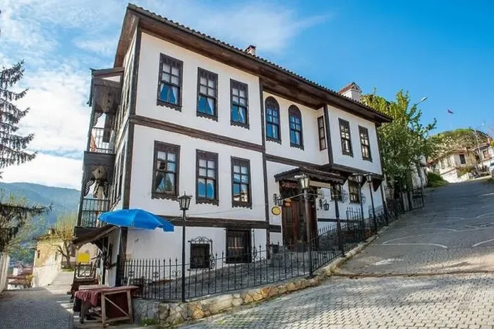 Framed Print : Tarakli, Sakarya, Turkey. Traditional old houses in Tarakli District. Beautiful historical houses