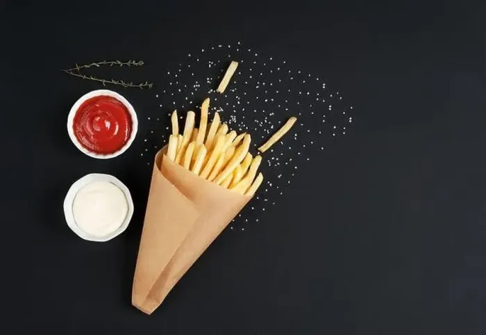 Framed Print : Tasty french fries with sauces Framed Print : Tasty french fries with sauces