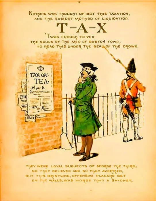 Framed Print : Tax on Tea, Colonists learn of the Tea Act of 1773 which led to The Boston Tea Party rebellion on 16th December 1773 Framed Print : Tax on Tea, Colonists learn of the Tea Act of 1773 which led to The Boston Tea Party rebellion on 16th December 1773
