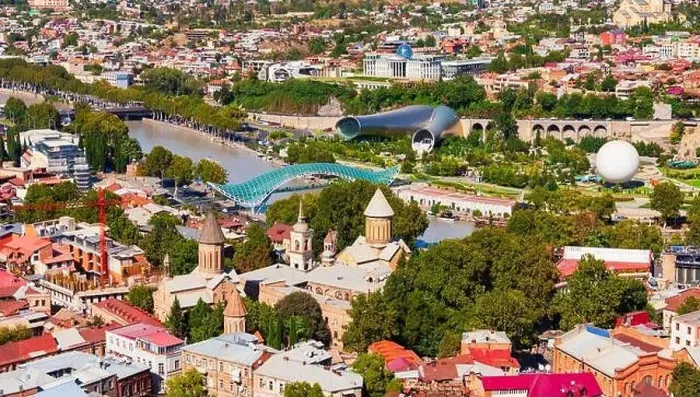 Framed Print : Tbilisi old town aerial panoramic view Framed Print : Tbilisi old town aerial panoramic view