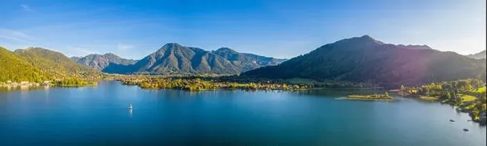 Framed Print : Tegernsee lake in Bavaria. Germany. Aerial Panorama. Beautiful and famous Spot Framed Print : Tegernsee lake in Bavaria. Germany. Aerial Panorama. Beautiful and famous Spot