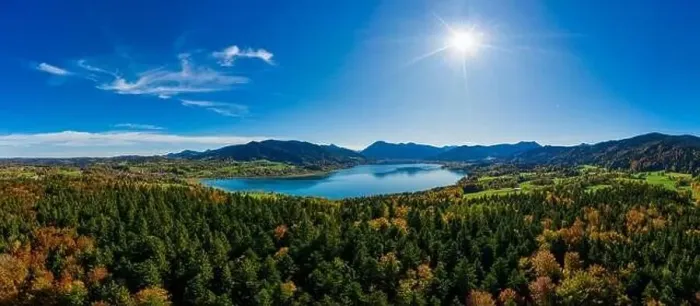 Framed Print : Tegernsee lake in the Bavarian Alps. Aerial Panorama. autumn. Germany Framed Print : Tegernsee lake in the Bavarian Alps. Aerial Panorama. autumn. Germany