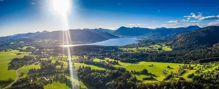 Framed Print : Tegernsee lake in the Bavarian Alps. Aerial Panorama. Autumn. Germany Framed Print : Tegernsee lake in the Bavarian Alps. Aerial Panorama. Autumn. Germany