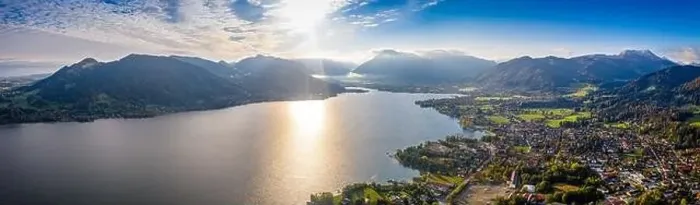 Framed Print : Tegernsee lake in the Bavarian Alps. Aerial Panorama. Spring. Germany Framed Print : Tegernsee lake in the Bavarian Alps. Aerial Panorama. Spring. Germany