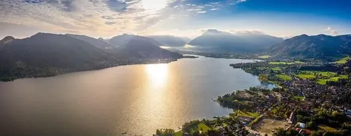 Framed Print : Tegernsee lake in the Bavarian Alps. Aerial Panorama. Spring. Germany Framed Print : Tegernsee lake in the Bavarian Alps. Aerial Panorama. Spring. Germany