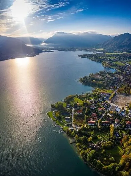 Framed Print : Tegernsee lake in the Bavarian Alps. Aerial Panorama. Spring. Germany Framed Print : Tegernsee lake in the Bavarian Alps. Aerial Panorama. Spring. Germany