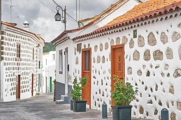 Tejeda - traditional houses with white walls, Gran Canaria, Spain