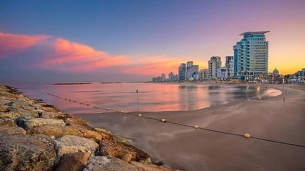 Tel Aviv Skyline. Cityscape image of Tel Aviv, Israel during sunrise