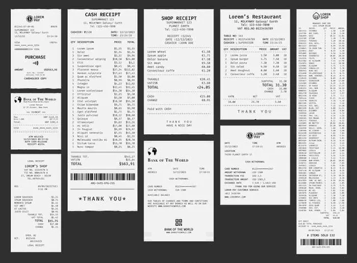 Framed Print : Template of a shop check. Paper payment receipt from supermarket. Bill from a restaurant or mall