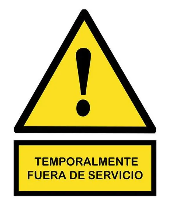 Framed Print : temporalmente fuera de servicio señal Framed Print : temporalmente fuera de servicio señal