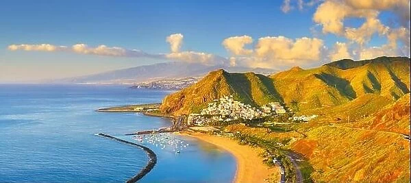 Tenerife - panoramic view of Teresitas Beach and San Andres, Canary Islands, Spain