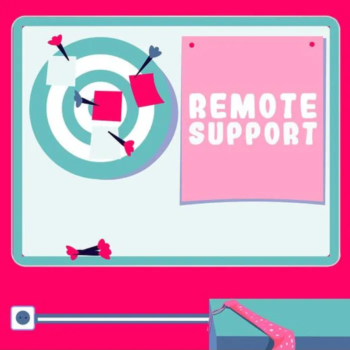 Framed Print : Text sign showing Remote Support, Word Written on help end-users to solve computer problems and issues remotely Framed Print : Text sign showing Remote Support, Word Written on help end-users to solve computer problems and issues remotely