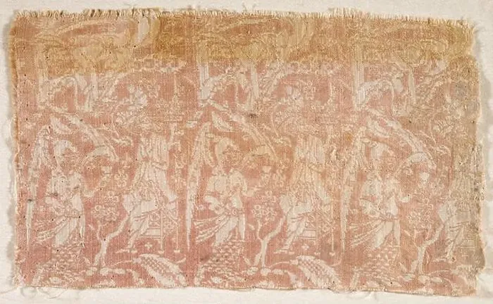 Framed Print : Textile Fragment. Persia, Safavid, late 15th-early 16th century. Textiles; fragments. Silk double weave Framed Print : Textile Fragment. Persia, Safavid, late 15th-early 16th century. Textiles; fragments. Silk double weave