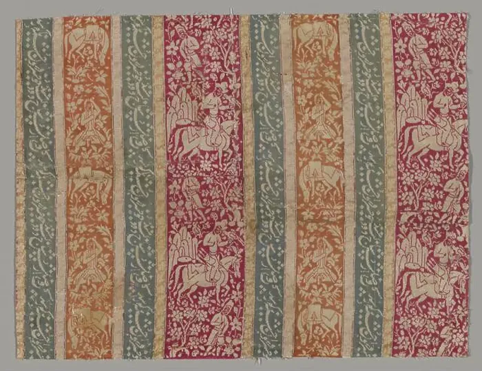 Framed Print : Textile Fragment with the Story of Khusrow and Shirin Framed Print : Textile Fragment with the Story of Khusrow and Shirin