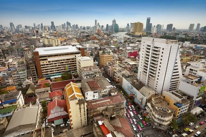 Framed Print : Thailand - Bangkok Chinatown, city view from The Grand China Princess Hotel, Bangkok Framed Print : Thailand - Bangkok Chinatown, city view from The Grand China Princess Hotel, Bangkok