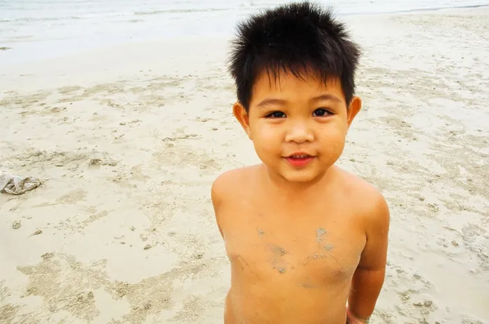 Framed Print : Thailand Koh Chang Elephant Island 3 year old Thai boy on beach Framed Print : Thailand Koh Chang Elephant Island 3 year old Thai boy on beach
