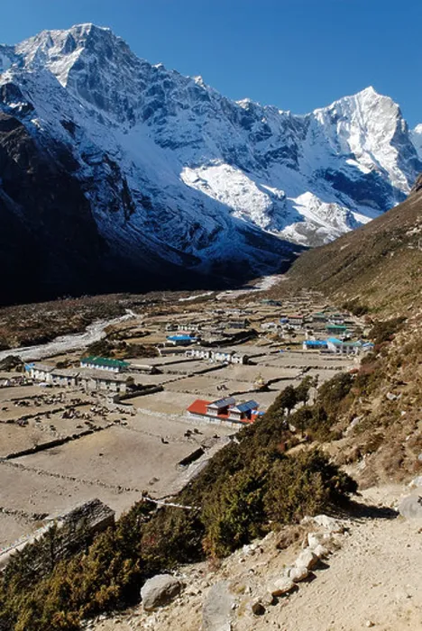 Framed Print : Thame Sherpa village, Thame Khola valley with Tengkang Poche (6500) Framed Print : Thame Sherpa village, Thame Khola valley with Tengkang Poche (6500)
