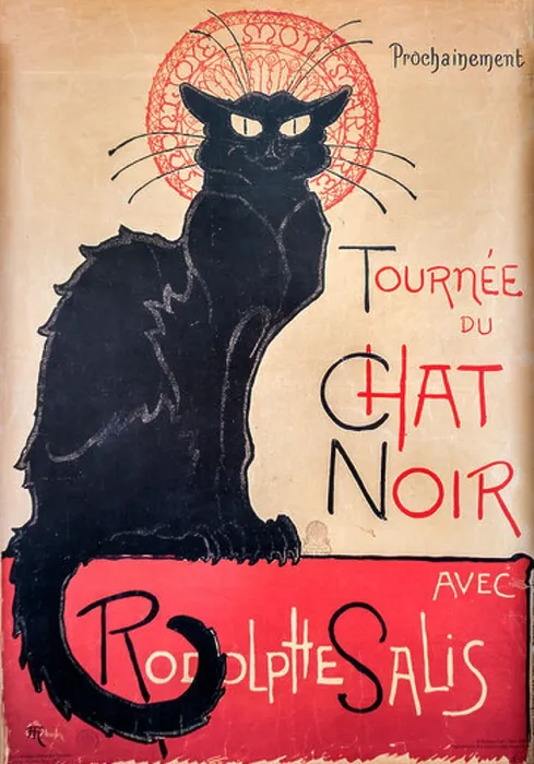 Framed Print : Théophile Steinlen's famous advertisement for the tour of Le Chat Noir cabaret Framed Print : Théophile Steinlen's famous advertisement for the tour of Le Chat Noir cabaret