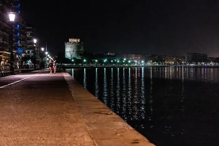 Framed Print : Thessaloniki urban views, during night Framed Print : Thessaloniki urban views, during night
