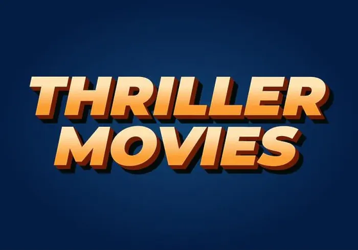 Framed Print : Thriller movies. Text effect design in modern colors and 3D style Framed Print : Thriller movies. Text effect design in modern colors and 3D style