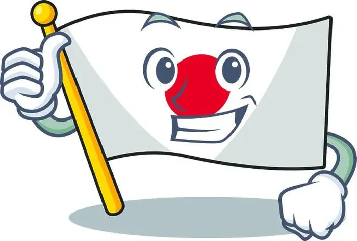 Framed Print : Thumbs up flag Japan isolated with the character