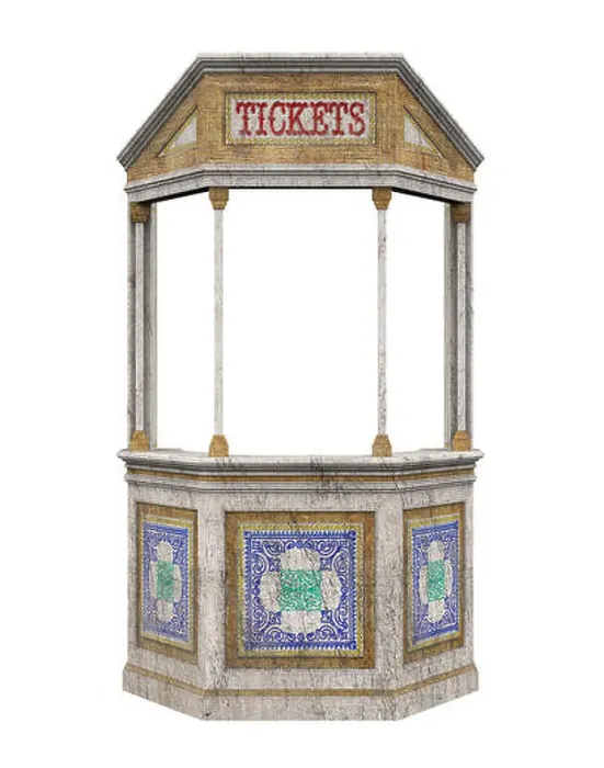 Framed Print : Ticket Booth Carnival Isolated Framed Print : Ticket Booth Carnival Isolated