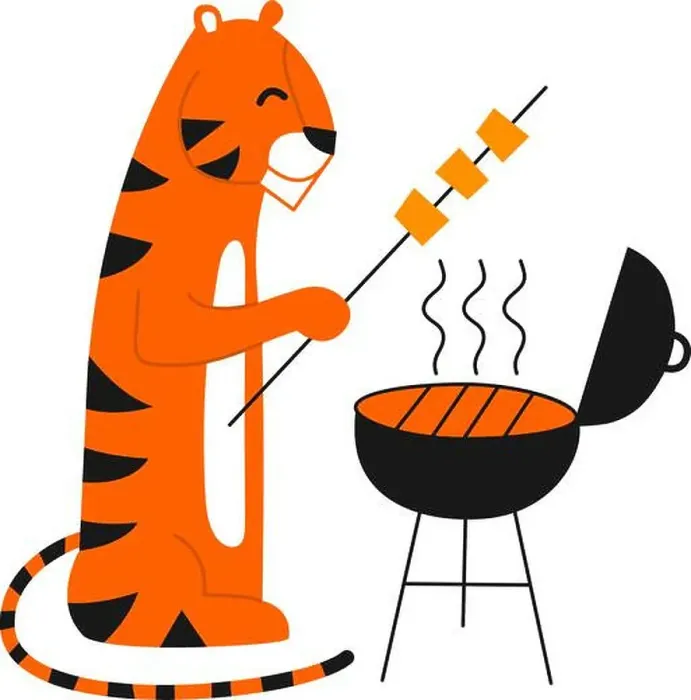 Framed Print : Tiger in cartoon style. Happy New Year 2022 Framed Print : Tiger in cartoon style. Happy New Year 2022