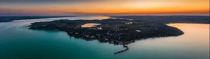 Framed Print : Tihany, Hungary - Aerial panoramic view of Tihany Peninsula with Benedictine Monastery of Tihany (Tihanyi Apatsag) Framed Print : Tihany, Hungary - Aerial panoramic view of Tihany Peninsula with Benedictine Monastery of Tihany (Tihanyi Apatsag)