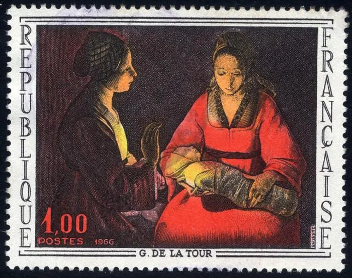 Framed Print : Timbre G. de la Tour, République Française, 1, 00, Postes, 1966 Framed Print : Timbre G. de la Tour, République Française, 1, 00, Postes, 1966