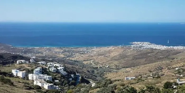 Framed Print : Tinos island, Cyclades Greece. Rocky land and white houses, blue sea and sky, sunny day Framed Print : Tinos island, Cyclades Greece. Rocky land and white houses, blue sea and sky, sunny day