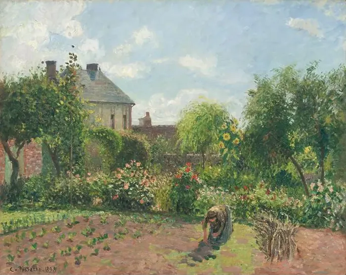 Framed Print : Title: The Artist's Garden at Eragny Creator: Camille Pissarro Date: 1898 Content Framed Print : Title: The Artist's Garden at Eragny Creator: Camille Pissarro Date: 1898 Content
