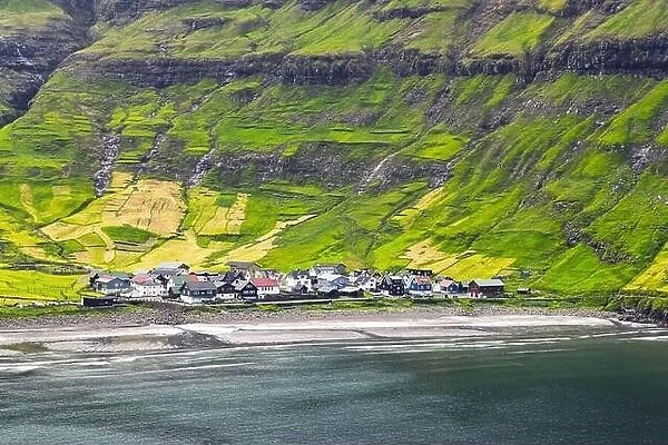 Tjornuvik village beach on Streymoy island, Faroe Islands, Denmark. Landscape photography