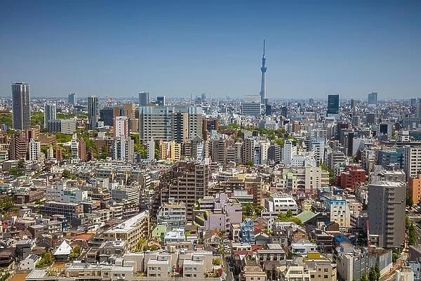 Tokyo. Cityscape image of Tokyo skyline during sunny day in Japan