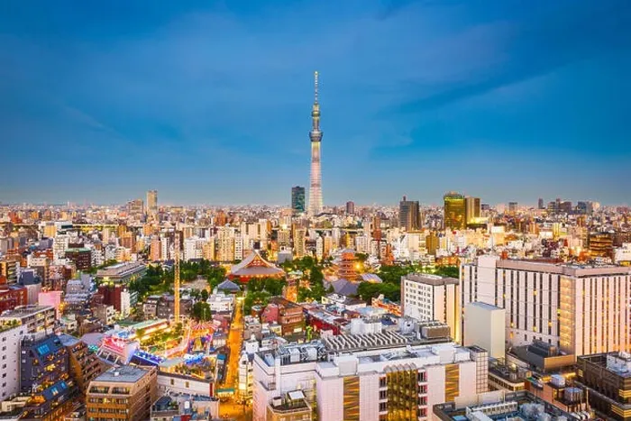 Framed Print : Tokyo, Japan city skyline over Asakusa at twilight Framed Print : Tokyo, Japan city skyline over Asakusa at twilight
