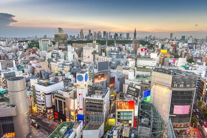 Framed Print : Tokyo, Japan city skyline over Shibuya Ward with the Shinjuku Ward skyline in the distance Framed Print : Tokyo, Japan city skyline over Shibuya Ward with the Shinjuku Ward skyline in the distance