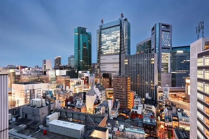 Framed Print : Tokyo, Japan cityscape in the business district of Toranomon at night Framed Print : Tokyo, Japan cityscape in the business district of Toranomon at night