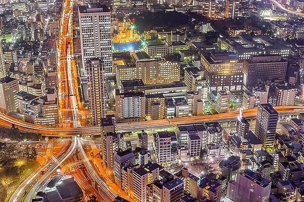 Tokyo, Japan cityscape over Roppongi Junction at night