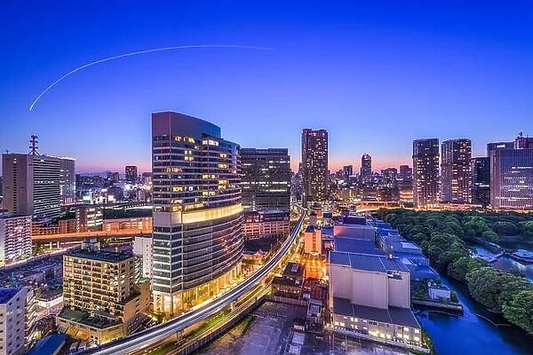 Tokyo, Japan cityscape in Shiodome