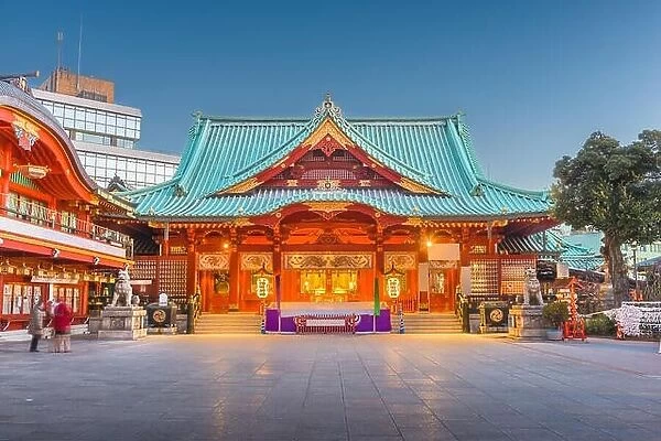 Tokyo, Japan at Kanda Shrine at twilight