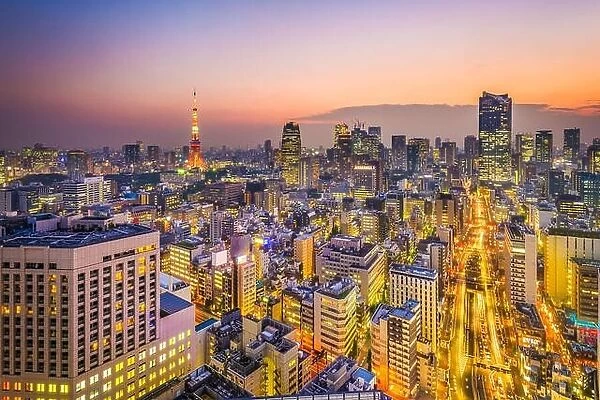 Tokyo, Japan Skyline at dusk