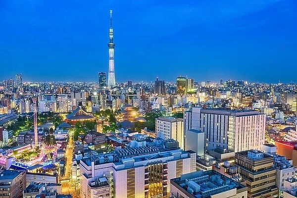 Tokyo, Japan skyline over Taito and Sumida Wards