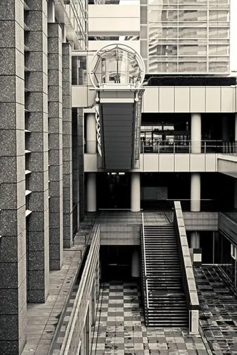 Framed Print : Tokyo Street View Architecture with an atrium built in the late 1990s Framed Print : Tokyo Street View Architecture with an atrium built in the late 1990s