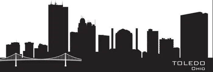 Framed Print : Toledo Ohio skyline Detailed vector silhouette Framed Print : Toledo Ohio skyline Detailed vector silhouette