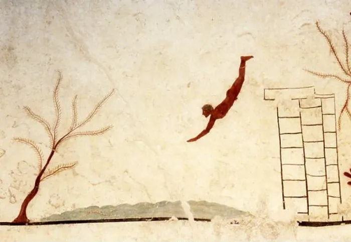 Framed Print : Tomb of the Diver in Paestum, Italy 470 BC by Ancient Greek Painting and Sculpture Framed Print : Tomb of the Diver in Paestum, Italy 470 BC by Ancient Greek Painting and Sculpture