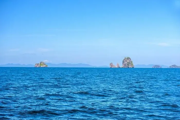 Framed Print : Topical islands in open sea on a sunny day, Ao Nang, Mueang Krabi District, Krabi, Andaman Sea, Thailand Framed Print : Topical islands in open sea on a sunny day, Ao Nang, Mueang Krabi District, Krabi, Andaman Sea, Thailand