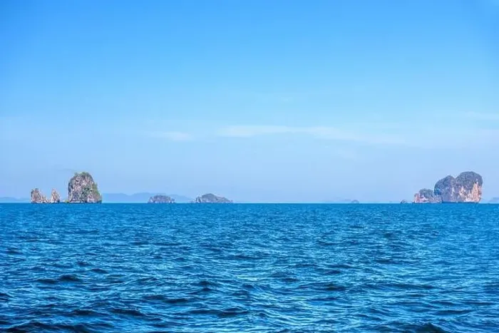 Framed Print : Topical islands in open sea on a sunny day, Ao Nang, Mueang Krabi District, Krabi, Andaman Sea, Thailand Framed Print : Topical islands in open sea on a sunny day, Ao Nang, Mueang Krabi District, Krabi, Andaman Sea, Thailand