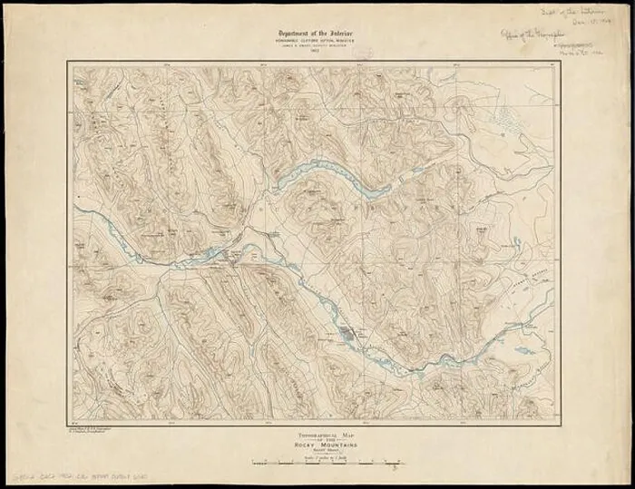 Framed Print : Topographical map of the Rocky Mountains : Banff sheet Framed Print : Topographical map of the Rocky Mountains : Banff sheet