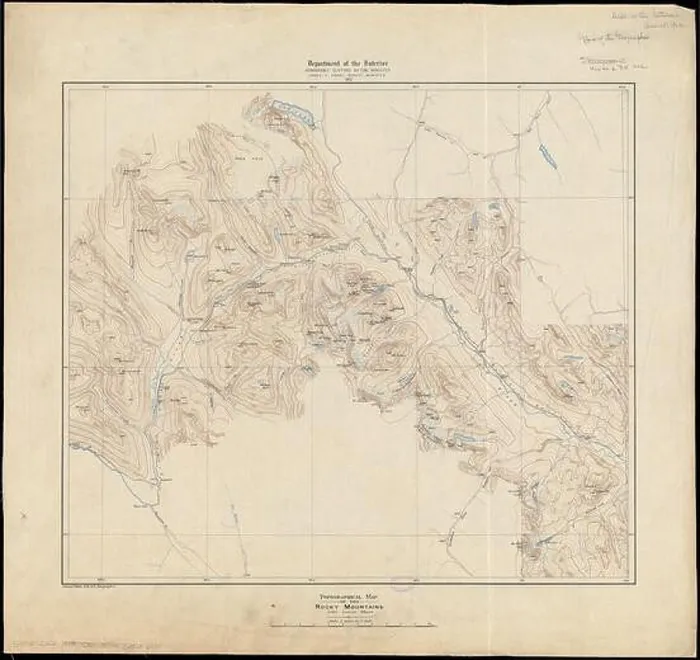 Framed Print : Topographical map of the Rocky Mountains : Lake Louise sheet Framed Print : Topographical map of the Rocky Mountains : Lake Louise sheet