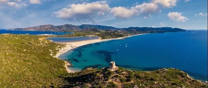 Framed Print : Torre di Porto Giunco Tower and Simius Beach near Villasimius Framed Print : Torre di Porto Giunco Tower and Simius Beach near Villasimius