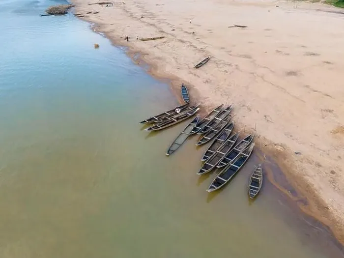 Framed Print : Torusim in Bangladesh. Aerial View of Traditional Wooden Boats at Jadukata River in Sunamganj, Sylhet Framed Print : Torusim in Bangladesh. Aerial View of Traditional Wooden Boats at Jadukata River in Sunamganj, Sylhet